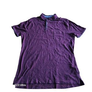 RODD & GUNN mens Sz L heathered burgundy polo shirt sports fit